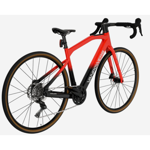 VanPowers UrbanCross Ultra e-bike three-quarter front view showing premium aluminum frame