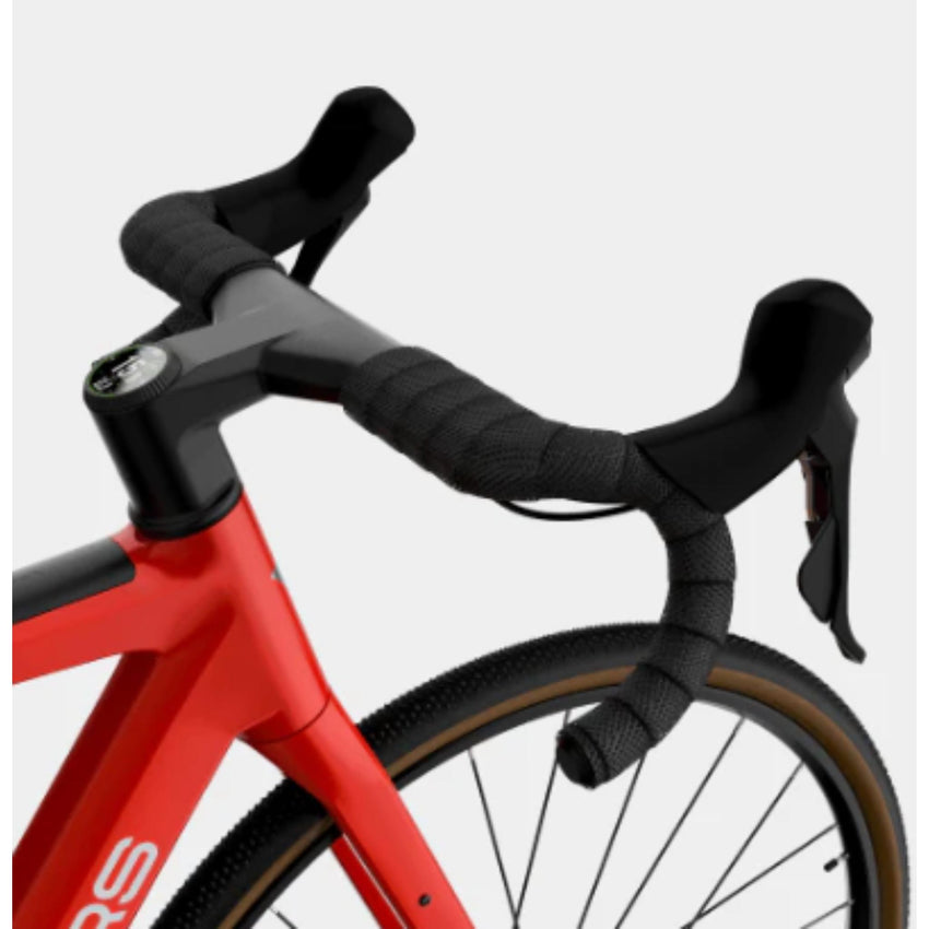 VanPowers UrbanCross Ultra lightweight electric bike suspension fork and front brake detail