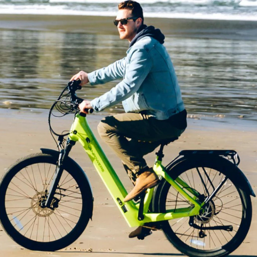 VanPowers UrbanGlide Pro electric bike frame geometry side profile view