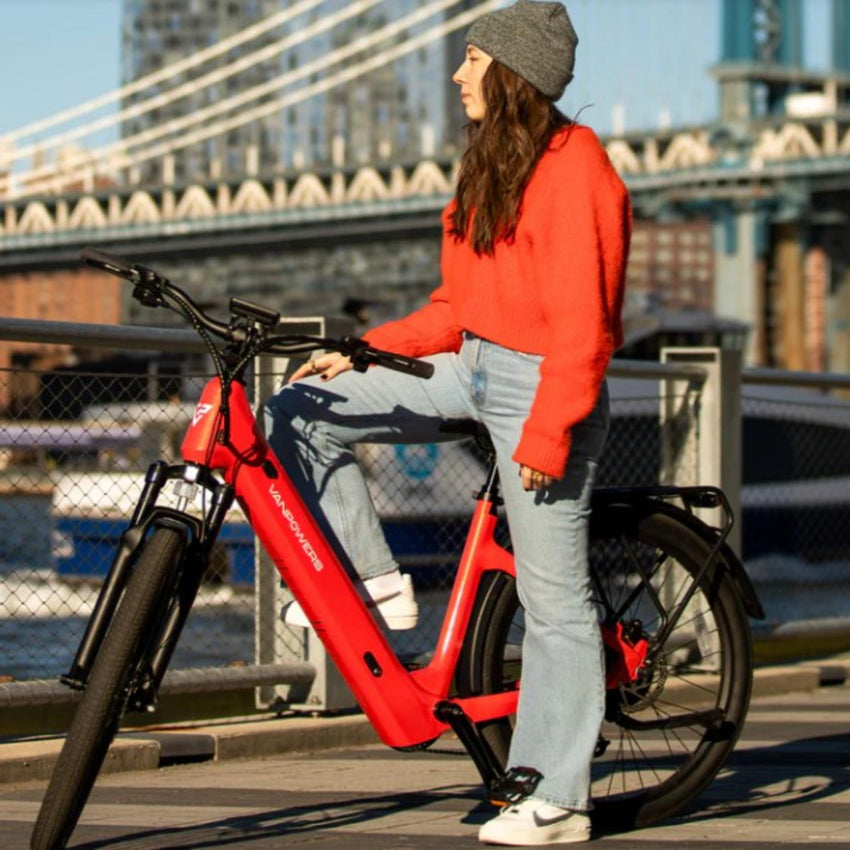 VanPowers UrbanGlide Pro urban electric bike integrated rear rack and fender detail
