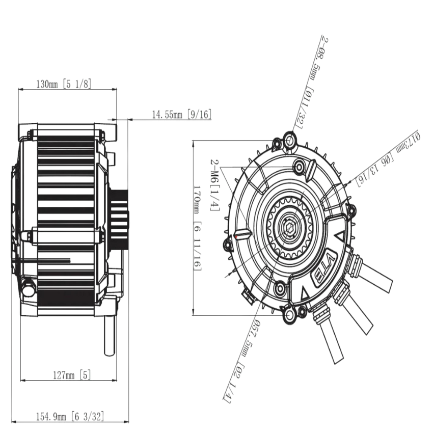 Ventus Ryuga 52kW motor connector detail – pairs with Aetos V9600 MAX and PRO controllers
