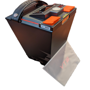 Ventus VTB 72V 50Ah battery three-quarter view – high-capacity lithium pack, $2,199 at BHive Moto Shop
