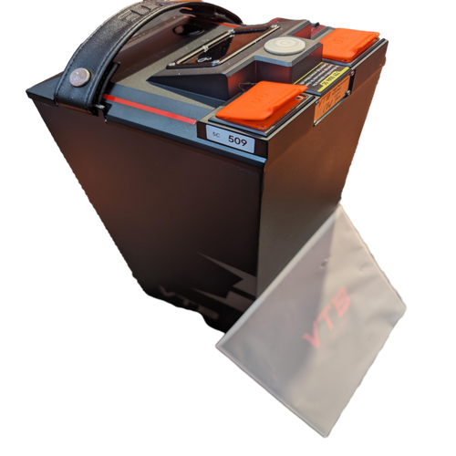 Ventus VTB 72V 50Ah battery three-quarter view – high-capacity lithium pack, $2,199 at BHive Moto Shop