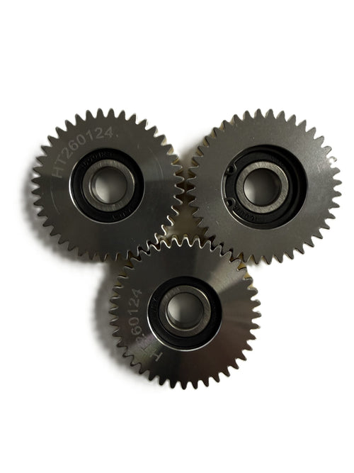 GhostCat Hentach Plastic-Steel Gear Set, three gears arranged in a triangle, close view
