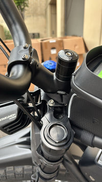 GhostCat BMX Kit F Series, BMX handlebar stem and headset installed, close view