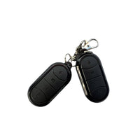 Freego Anti-Theft Alarm Siren, two black remote key fobs on a keyring