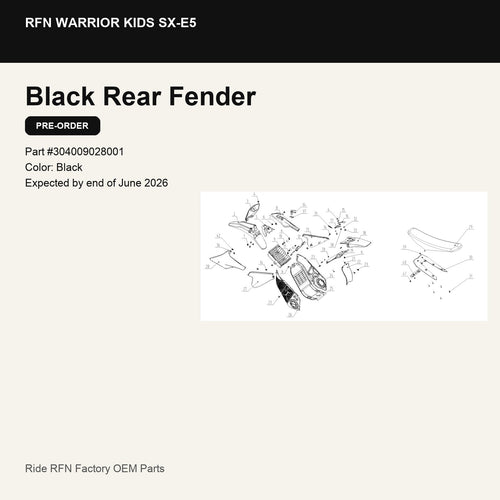 Rear Fender For RFN Warrior Kids SX-E5