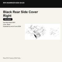 Rear Side Cover Right For RFN Warrior Kids SX-E5