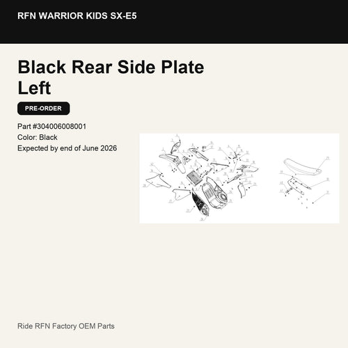 Rear Side Plate Left For RFN Warrior Kids SX-E5