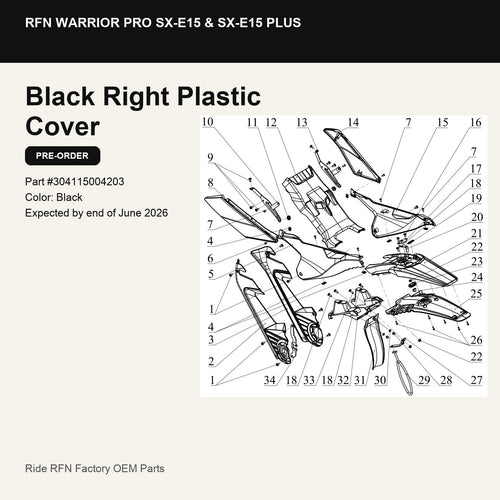 Right Plastic Cover For RFN Warrior Pro SX-E15 & SX-E15 Plus