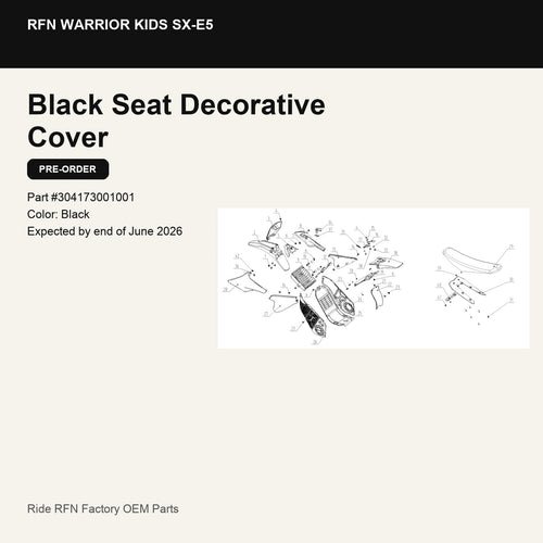 Seat Decorative Cover For RFN Warrior Kids SX-E5