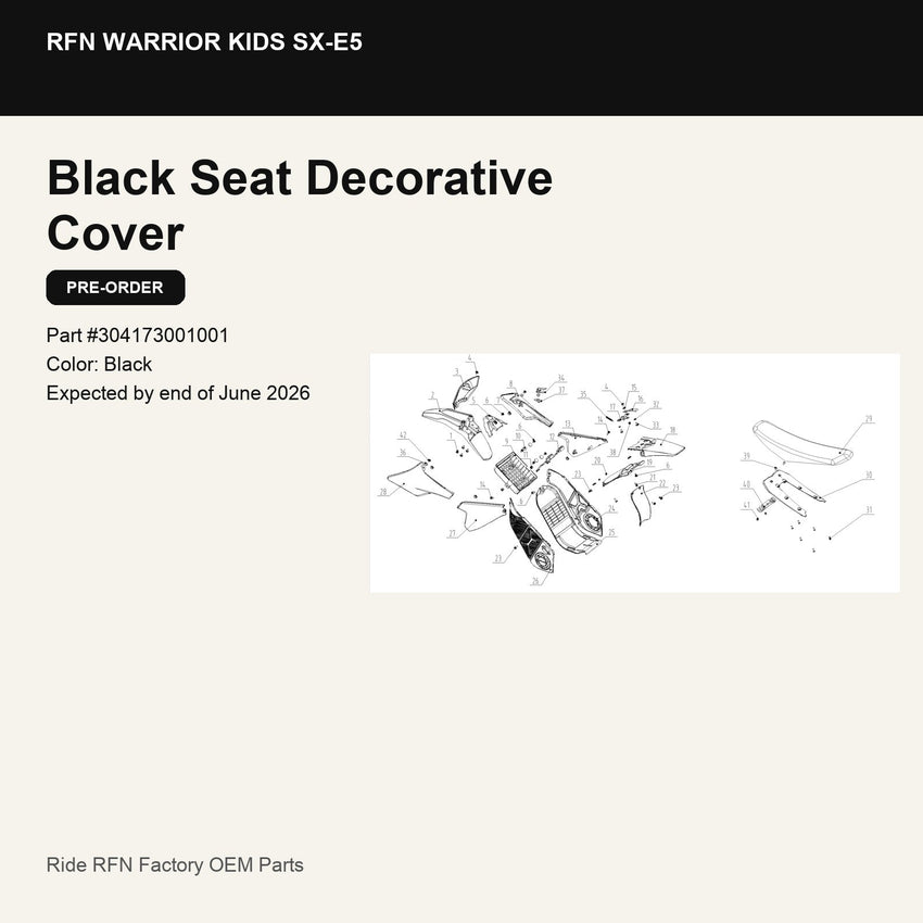 Seat Decorative Cover For RFN Warrior Kids SX-E5