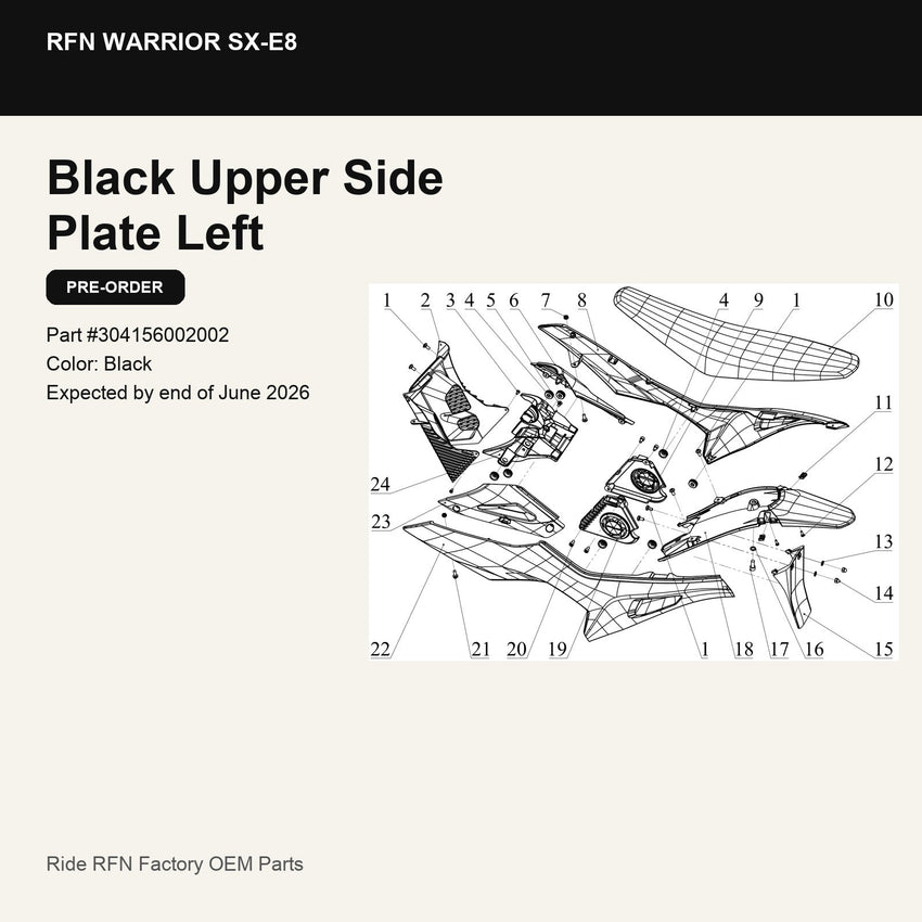 Upper Side Plate Left For RFN Warrior SX-E8