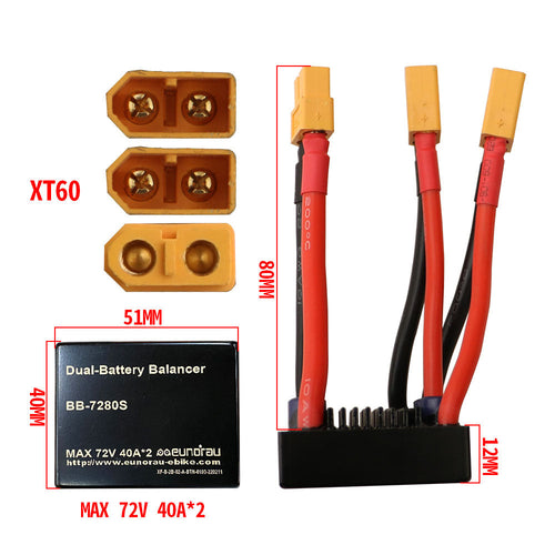 Eunorau dual battery connector with dimensions