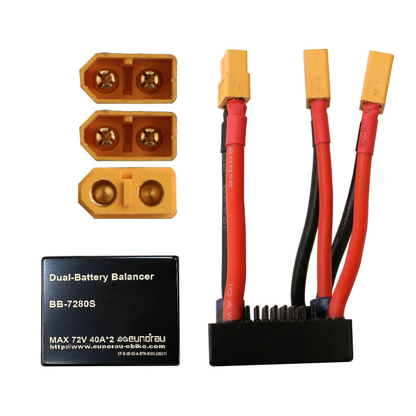 Eunorau dual battery parallel connector with XT60 leads