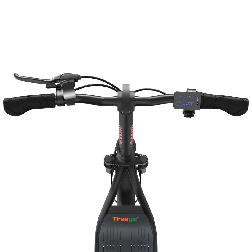 Freego F12 electric scooter handlebar with brake levers and display