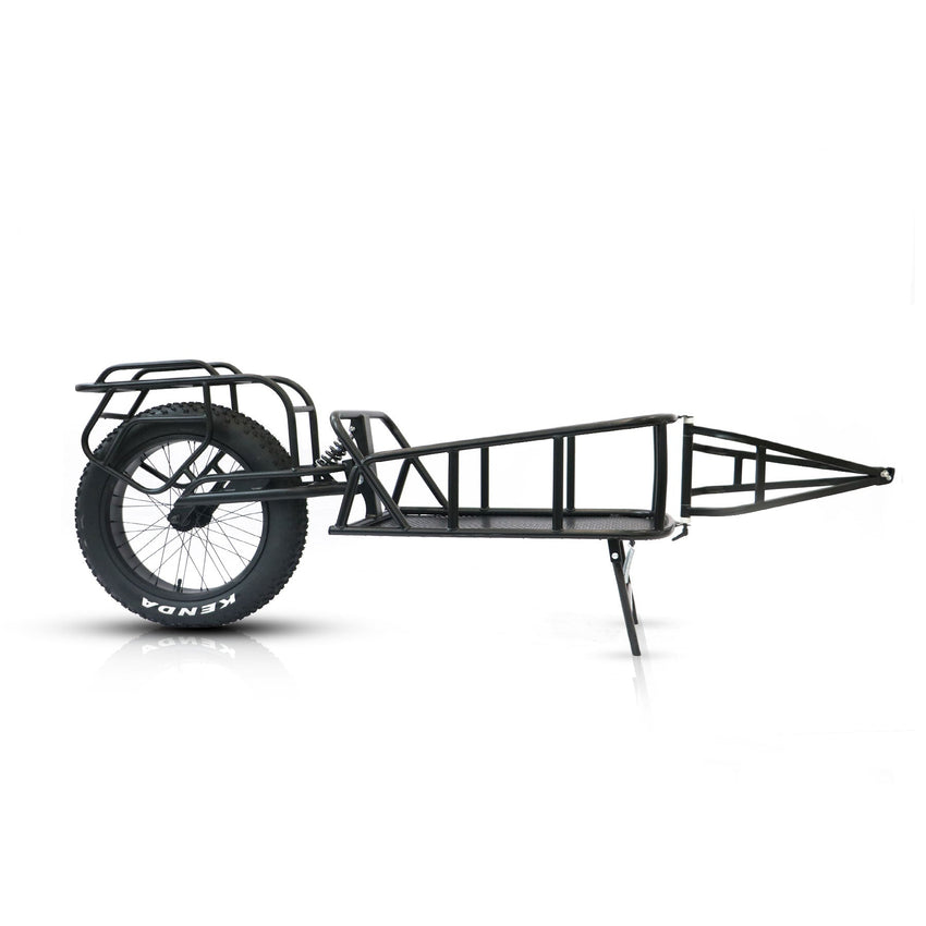 Eunorau Fat Tire Cargo Trailer: one-wheel trailer side profile