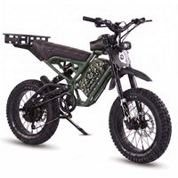 GhostCat F4X Hunter's Edition Full Bundle, army green frame, black seat, rack, Ghost Green Camo battery wrap
