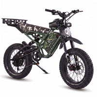 GhostCat F4X Hunter's Edition Full Bundle, army green frame, camo seat, rear rack and marble camo battery wrap