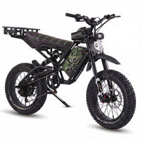 GhostCat F4X Hunter's Edition Full Bundle, blackout frame, black & green seat, rack, Marble Green Camo battery wrap