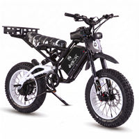 GhostCat F4X Hunter's Edition Full Bundle, white frame, white rims, camo seat, rack, Grunge battery wrap
