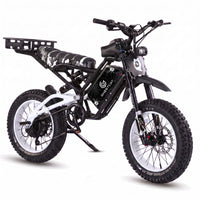 GhostCat F4X Hunter's Edition Full Bundle, white frame, white rims, camo seat, rack, Spider Web battery wrap