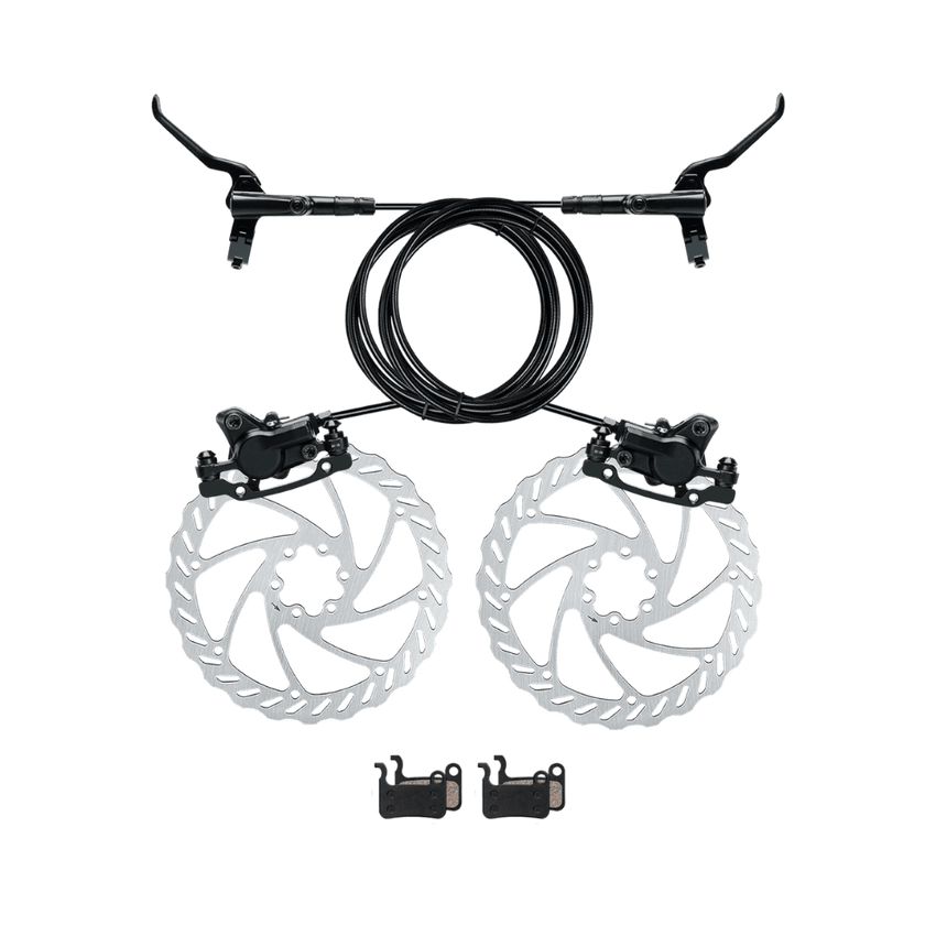 Freego eBike Hydraulic Disc Brake Set, front and rear kit with two rotors