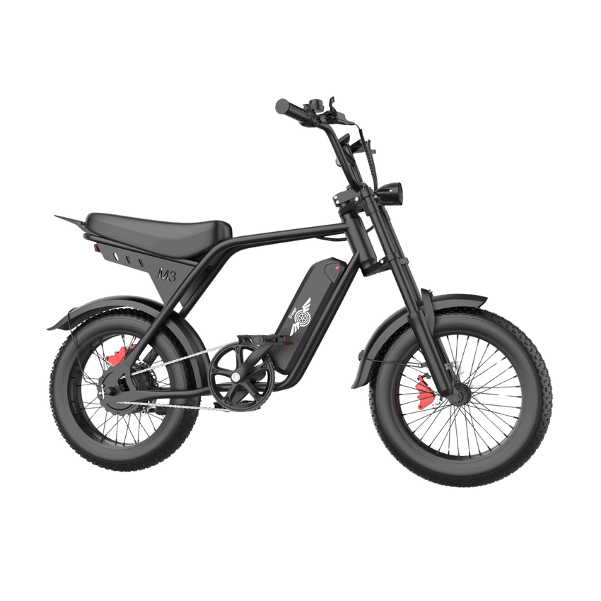 Freego Maxx M3 electric bike, left side profile showing battery and seat