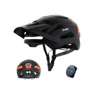 Freego Smart Bike Helmet in black with LED rear light and handlebar remote
