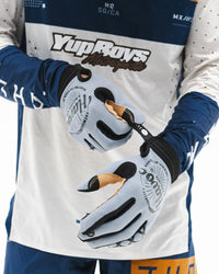 Gray and Black Gloves