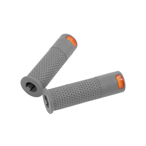 Freego Silicone Handle with Turn Signal, gray grips, angled view