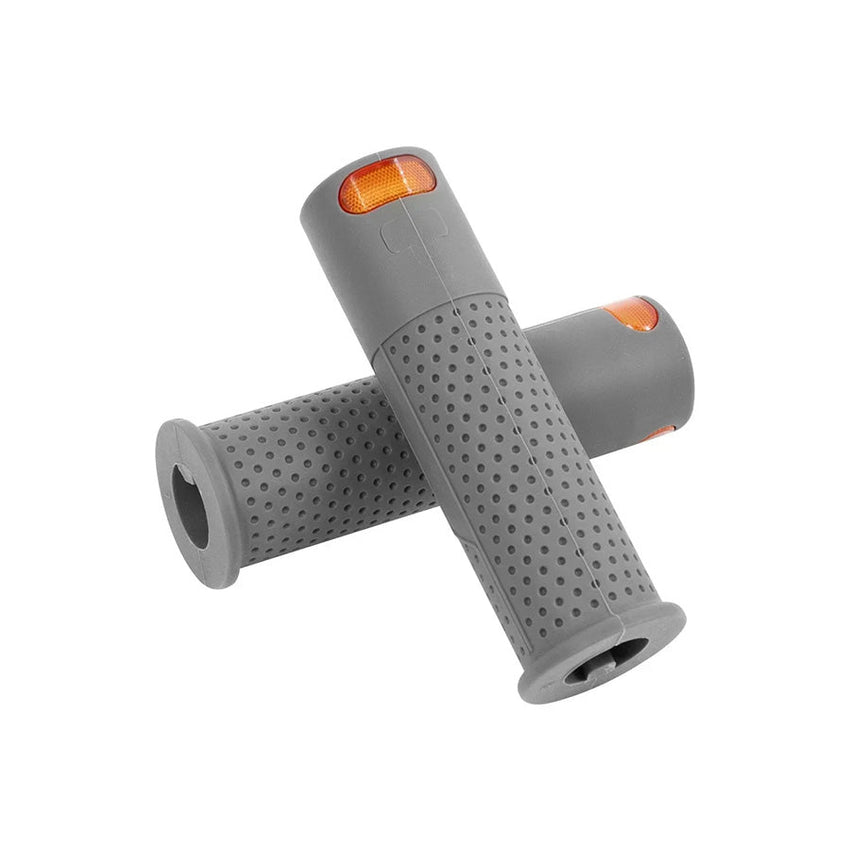 Freego Silicone Handle with Turn Signal, pair of gray grips with amber lights