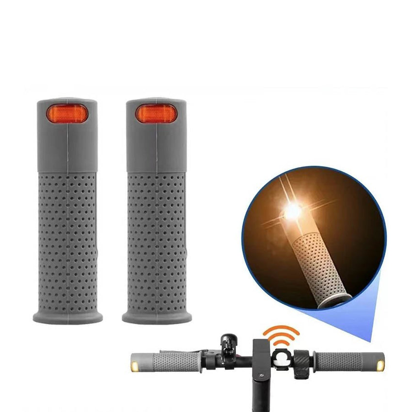 Freego Silicone Handle with Turn Signal on handlebar with wireless signal graphic