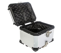 HappyRun aluminum cargo box open showing net lining