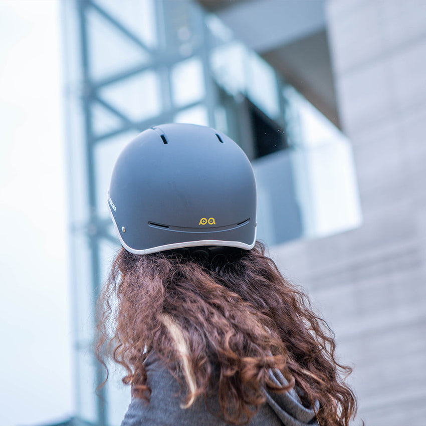 Genesis helmet rear view on a rider