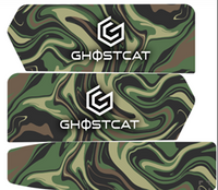 GhostCat Battery Decal 52/60V 25Ah, green and tan marble swirl wrap set
