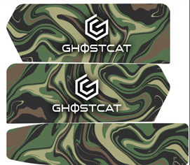 GhostCat Battery Decal 52/60V 25Ah, green and tan marble swirl wrap set
