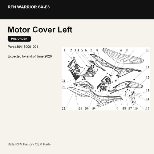 Motor Cover Left For RFN Warrior SX-E8
