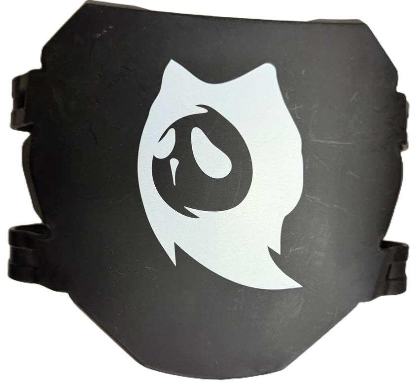 GhostCat Front ODI Plate, black front plate with white ghost logo