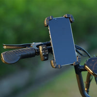HappyRun phone holder mounted on an e-bike handlebar