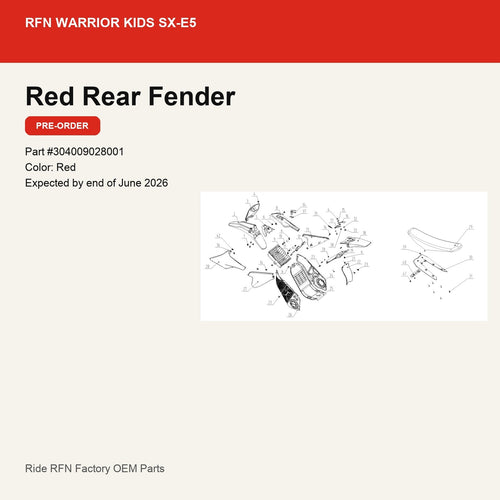 Rear Fender For RFN Warrior Kids SX-E5