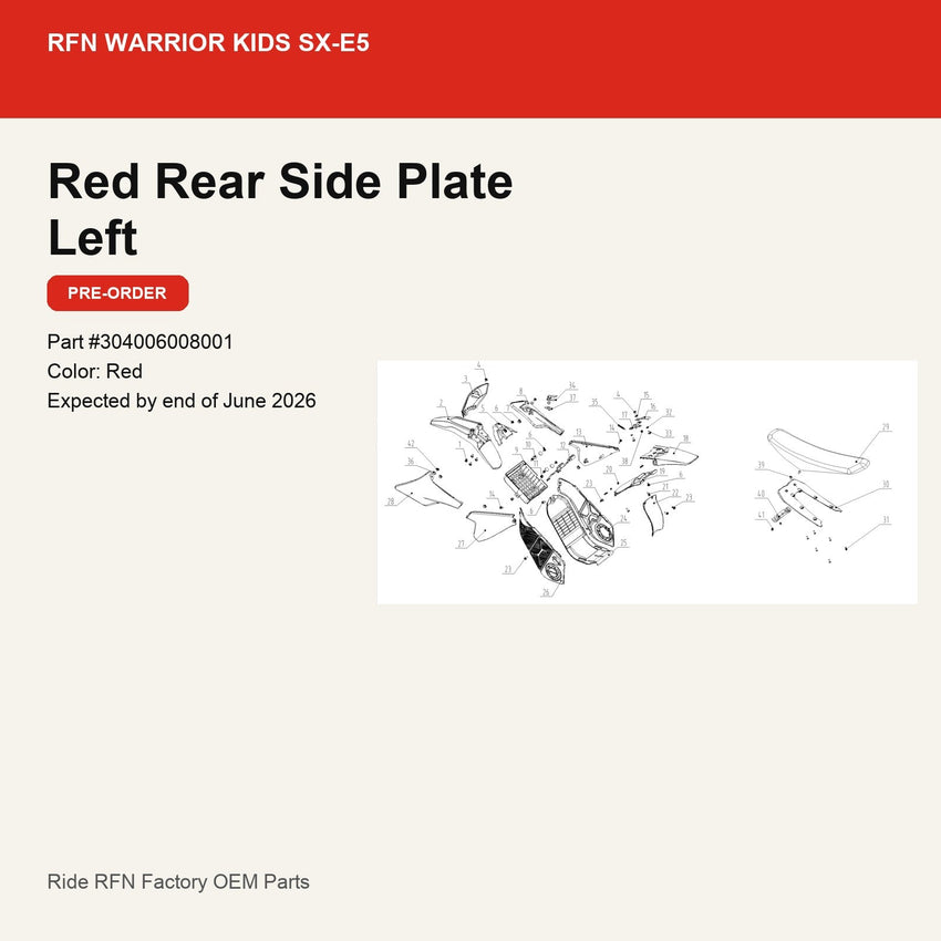 Rear Side Plate Left For RFN Warrior Kids SX-E5