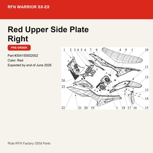 Upper Side Plate Right For RFN Warrior SX-E8