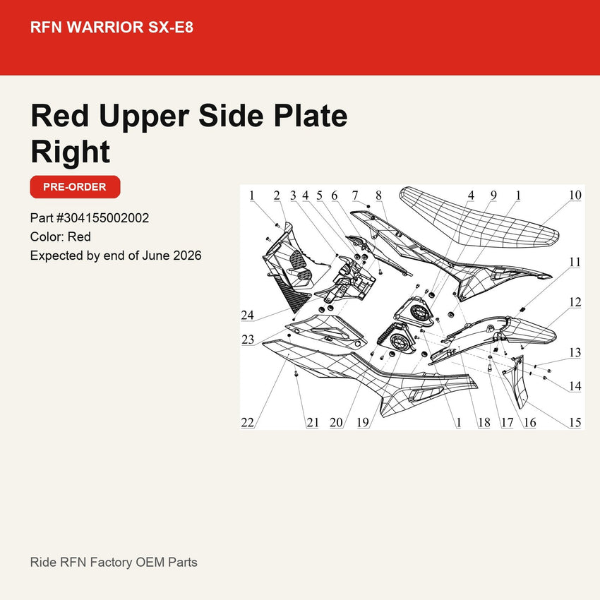 Upper Side Plate Right For RFN Warrior SX-E8