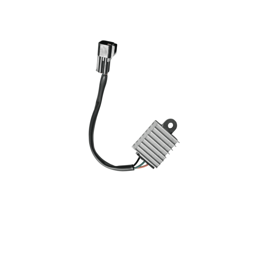 Rerode R1/R1 Plus DC Converter, silver finned converter with wiring lead and connector