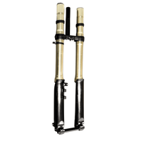 Rerode R1 Plus Front Fork, pair of fork legs with gold-tone upper tubes and triple clamps