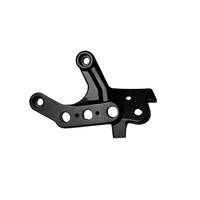Rerode R1 Plus Left Foot Peg Bracket, black left foot peg bracket with mounting holes