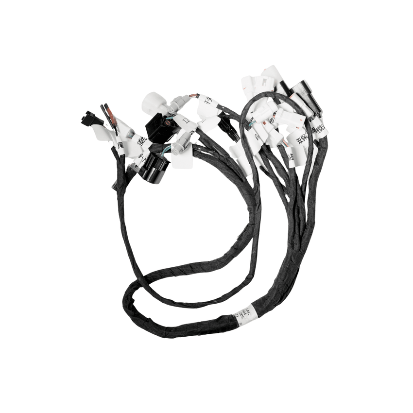 Rerode R1 Plus Main Harness, black wiring harness with many connectors laid out