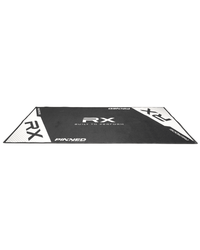 Rerode Pit Mat, black RX mat angled low view showing bound edge