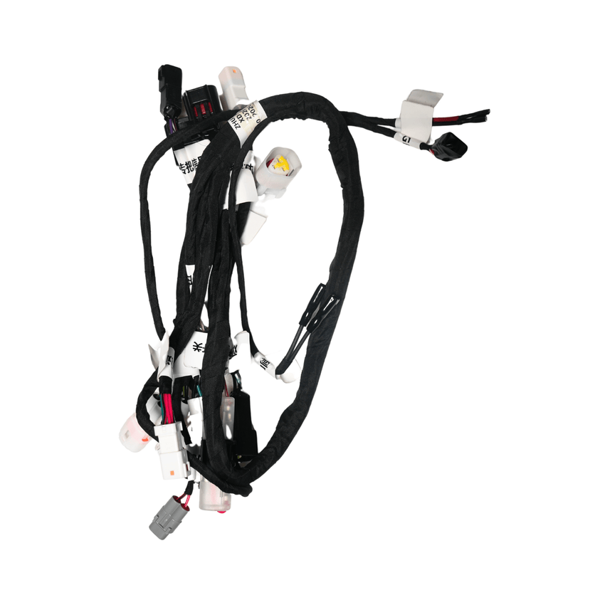 Rerode R1 10kw Main Harness, black wiring harness with multiple connectors, bundled
